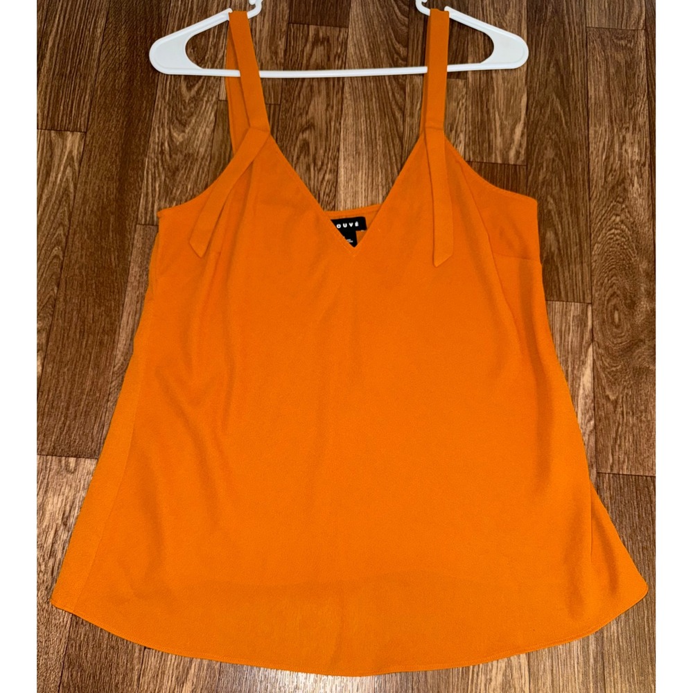 Trouve Womens Orange Double Strap V-Neck Camisole Tank Top Size Medium HL358587M